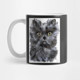 Black Furry Persian Cat Mug